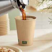 New Roots 12 oz. Smooth Single Wall Kraft Compostable Paper Hot Cup - 40/Pack