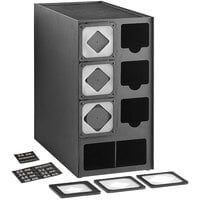 KleanTake by ServSense Black Countertop Cup Dispenser / Lid Organizer - 8 Slot