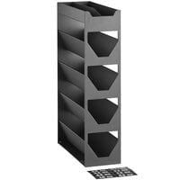 ServSense Black 6-Section Countertop Lid / Straw Organizer - 6 1/2" x 16" x 28"