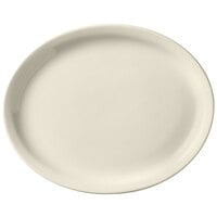 Libbey Porcelana Cream 11 1/2" x 9 1/4" Oval Cream White Narrow Rim Porcelain Platter - 12/Case