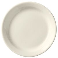Libbey Porcelana Cream 7 1/4" Cream White Narrow Rim Porcelain Plate - 36/Case