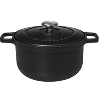Chasseur 20 oz. Black Enameled Mini Cast Iron Pot with Cover by Arc Cardinal FN423