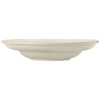 Libbey Porcelana Cream 56.5 oz. Cream White Wide Rim Rolled Edge Porcelain Pasta Bowl - 6/Case