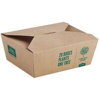 New Roots Kraft PLA-Lined Compostable #4 Take-Out Container 7 7/8" x 5 1/2" x 3 1/2" - 160/Case