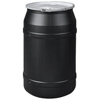Eagle Manufacturing 1656MBLKBG 55 Gallon Black Plastic Barrel Drum with 1/2" x 1 3/4" Bung Holes and Metal Lever-Lock