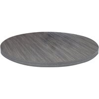 American Tables & Seating 42" Round Light Gray Faux Wood Laminate Table Top