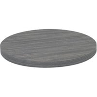 American Tables & Seating Round Light Gray Faux Wood Laminate Table Top