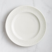 RAK Porcelain Blossom 8 1/4" Ivory Embossed Wide Rim Porcelain Flat Plate - 24/Case