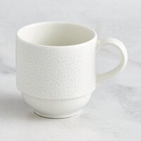RAK Porcelain Choice 6.8 oz. Ivory Embossed Porcelain Stackable Coffee Cup - 12/Case