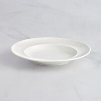 RAK Porcelain Blossom 10 1/4" Ivory Embossed Wide Rim Porcelain Deep Plate - 12/Case
