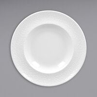RAK Porcelain Blossom 11 13/16" Ivory Embossed Wide Rim Porcelain Deep Plate - 6/Case