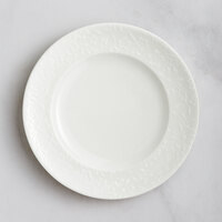 RAK Porcelain Blossom 6 11/16" Ivory Embossed Wide Rim Porcelain Flat Plate - 24/Case