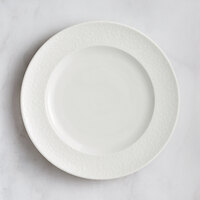 RAK Porcelain Blossom 12 3/16" Ivory Embossed Wide Rim Porcelain Flat Plate - 6/Case