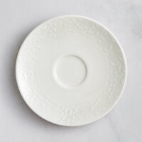 RAK Porcelain Blossom 5 7/8" Ivory Embossed Porcelain Universal Saucer - 12/Case