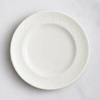 RAK Porcelain Blossom 5 7/8" Ivory Embossed Wide Rim Porcelain Flat Plate - 24/Case