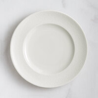 RAK Porcelain Choice 7 1/2" Ivory Embossed Wide Rim Porcelain Flat Plate - 24/Case