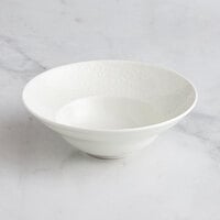 RAK Porcelain Blossom 9 1/16" Ivory Embossed Wide Rim Porcelain Extra Deep Plate - 6/Case