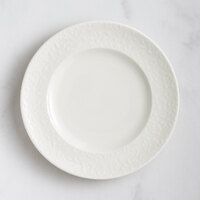 RAK Porcelain Blossom 7 1/2" Ivory Embossed Wide Rim Porcelain Flat Plate - 24/Case