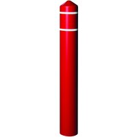 Eagle Manufacturing 1735RWS 4" x 56" Red Bollard Cover with White Reflective Stripes