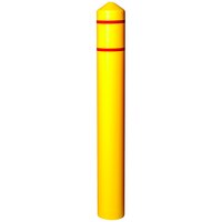 Eagle Manufacturing 1735YRS 4" x 56" Yellow Bollard Cover with Red Reflective Stripes