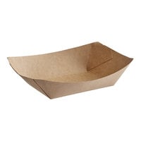 Bagcraft Packaging 300698 2 1/2 lb. EcoCraft Grease-Resistant Natural Kraft Food Tray - 500/Case