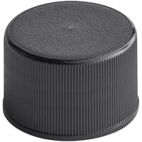 24/410 Black Continuous Thread Lid with Foam Liner - 4300/Case