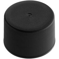 28/410 Black Continuous Thread Lid with Foam Liner - 3100/Case
