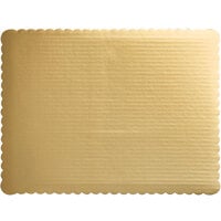 17 3/4" x 13 3/4" Gold Laminated Corrugated 1/2 Sheet Cake Board - 50/Case