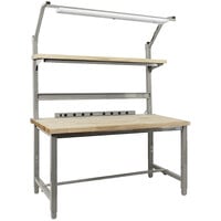 BenchPro Kennedy Series Butcherblock Wood Top Adjustable Workbench Set with Gray Frame