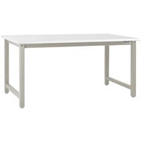 BenchPro Kennedy Series ESD LisStat Laminate Top Adjustable Workbench with Gray Frame and Round Front Edge