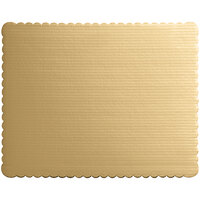17 3/4" x 13 3/4" Gold Double-Wall Laminated Corrugated 1/2 Sheet Cake Board - 25/Case