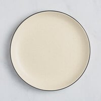 Acopa Embers 10 3/4" Cream White Matte Coupe Stoneware Plate - 12/Case