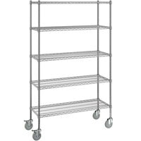 Steelton 18" x 48" NSF Chrome 5-Shelf Kit with 72" Posts and Casters