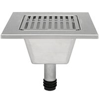 Zurn Elkay Z1900-RL2 12" x 12" x 6" Stainless Steel Full Grate Floor Sink Liner with Removable Strainer and 2" Outlet