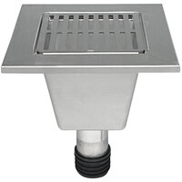 Zurn Elkay Z1901-RL3 12" x 12" x 8" Stainless Steel Full Grate Floor Sink Liner with Removable Strainer and 3" Outlet