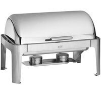 Tablecraft 7 Qt. Stainless Steel Roll Top Full Size Chafer CW40167
