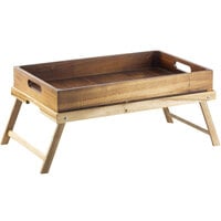 Tablecraft 27" x 13 3/8" x 8 3/4" Acacia Wood Folding Tray Riser / Stand