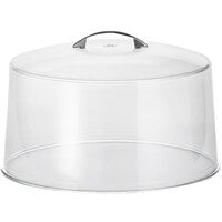 Tablecraft 12" x 7 1/2" Clear Round Cake Cover with Metal Handle 422