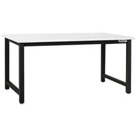 BenchPro Kennedy Series Laminate Top Adjustable Workbench with Black Frame and Round Front Edge