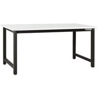 BenchPro Kennedy Series ESD LisStat Laminate Top Adjustable Workbench with Black Frame and Round Front Edge