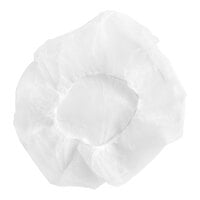 Choice 24" White Disposable Polypropylene Bouffant Cap - 100/Pack