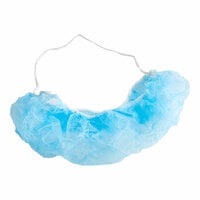 Choice 18" Blue Disposable Polypropylene Beard Net / Cover - 100/Pack
