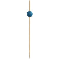 Front of the House Blue Bamboo Ball Pick 4 1/2" - 100/Pack