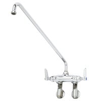 T&S B-0240 Wall Mounted Pantry Faucet with Adjustable Centers, 18" Swing Nozzle, Eterna Cartridges, and Built-In Stops
