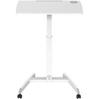 Kantek STS330W 31 1/2" x 22" White Adjustable Height Mobile Sit to Stand Desk