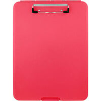 Saunders SlimMate 13 3/4" x 9 1/2" Red Plastic Storage Clipboard with 1/2" Clip Capacity
