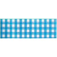 Blue Gingham Self-Adhering Paper Napkin Band - 2000/Box