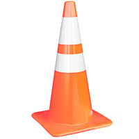 28" x 15 1/4" Traffic Cone with 7 lb. Base and Double Reflective Bands