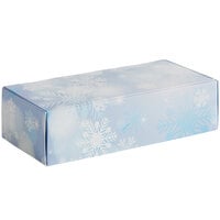7 1/8" x 3 3/8" x 1 7/8" 1-Piece 1 lb. Snowflakes Print Candy Box - 250/Case