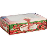 7" x 4 1/2" x 2" 1-Piece 1/2 lb. Windowed Chocolate Covered Strawberry Box - 250/Case